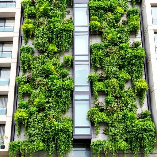 Giardino verticale integrato in una facciata urbana moderna