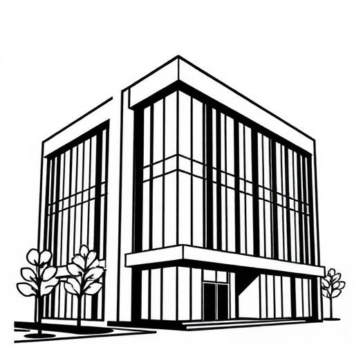 Illustrazione astratta di linee moderne che formano un edificio stilizzato